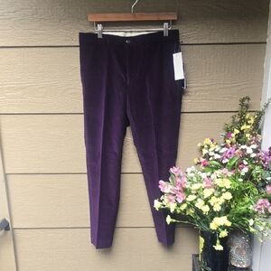 Ralph Lauren Made in Italy Plum Corduroy Tailored Dress Pants  30x27 Cropped